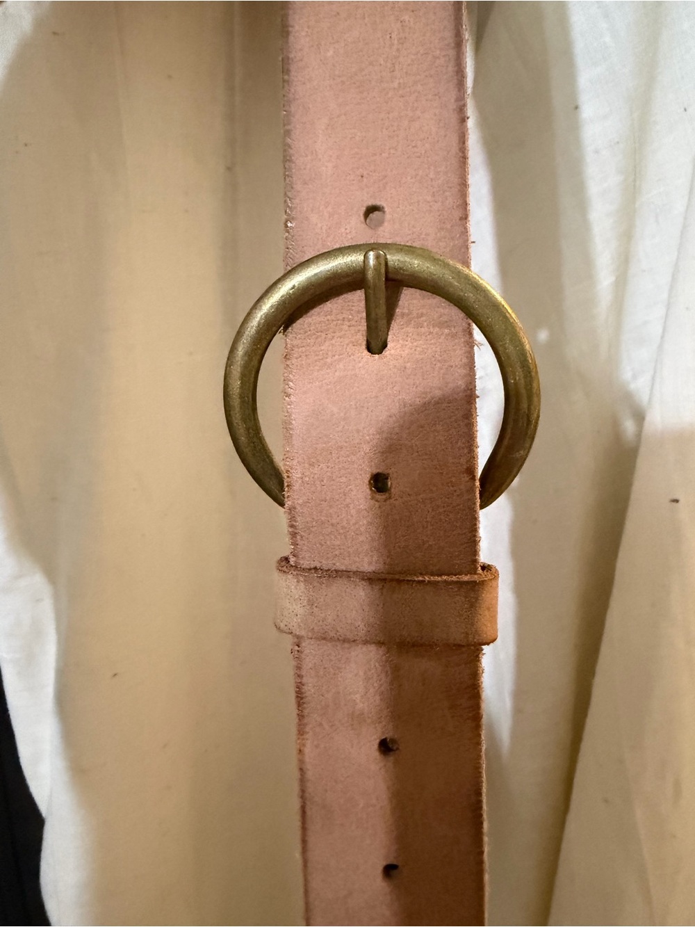 Frye tan Round Buckle Belt